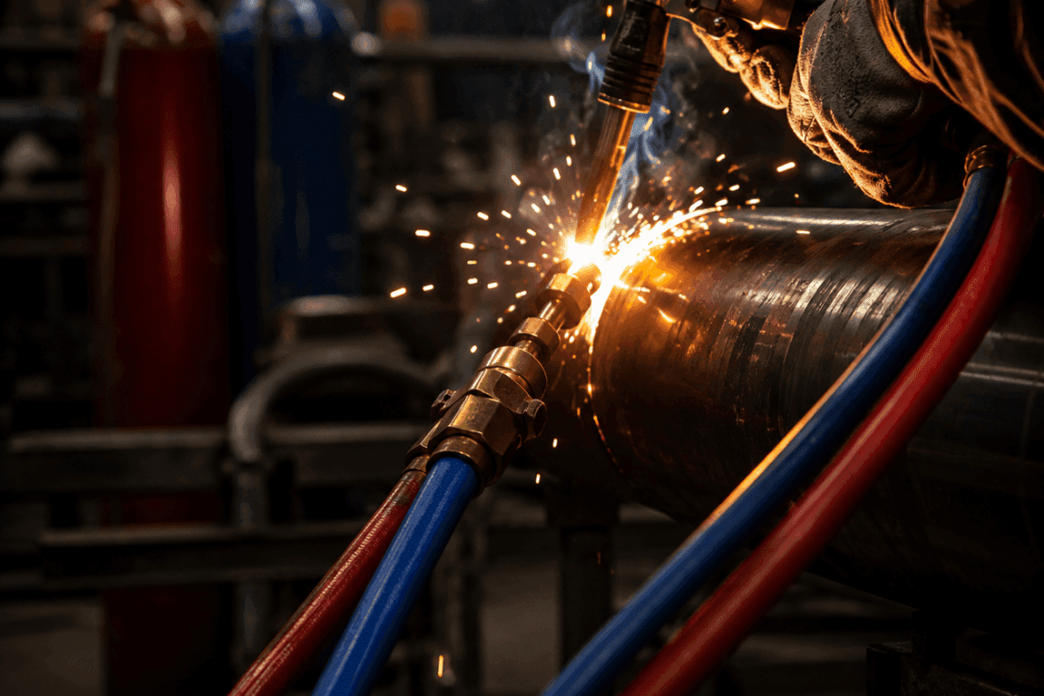 Used in gas welding supply